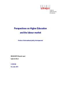 Perspectives on Higher Education and the labour market Review of international policy developments IHEM/ CHEPS Thematic report Egbert de Weert