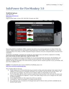 InfoPower FireMonkey 3.0 – Page 1  InfoPower for FireMonkey 3.0 Woll2Woll Software April 28th, 2014 http://www.woll2woll.com