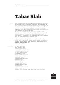 Tabac Slab  | Introduction