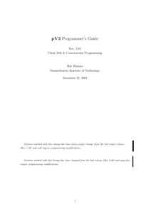 pV3 Programmer’s Guide Rev[removed]Client Side & Concentrator Programming Bob Haimes Massachusetts Institute of Technology