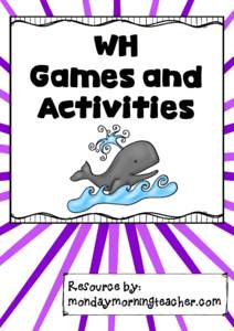 WH Games and Activities Resource by: mondaymorningteacher.com