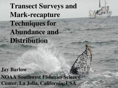 Transect Surveys and Mark-recapture Techniques for Abundance and Distribution