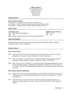 Microsoft Word - CV Shon Hiatt 2013_11_27 EM USC.docx