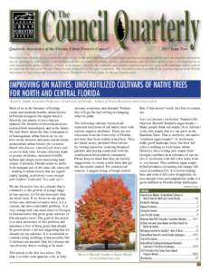 Council Quarterly The Quarterly Newsletter of the Florida Urban Forestry Council			  2015 Issue Two