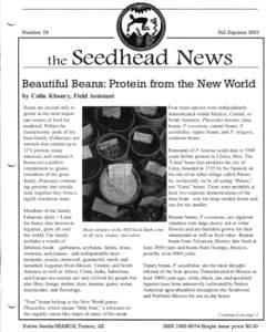 Seedhead News - No. 74, Fall Equinox 2001