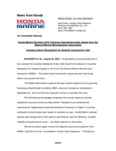 Honda Power Equipment, a division of American Honda Motor Co