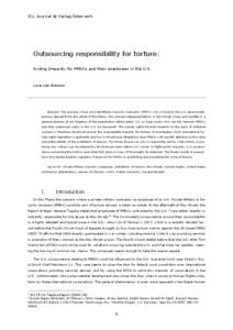 ICL Journal © Verlag Österreich  Outsourcing responsibility for torture: Ending Impunity for PMSCs and their employees in the U.S.  Lisa van Besouw