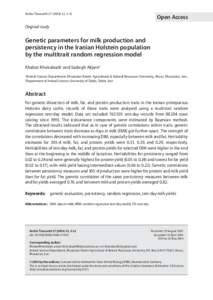 Genetic parameters for milk production and persistency in the Iranian Holstein population by the multitrait random regression model