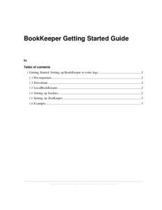 BookKeeper Getting Started Guide