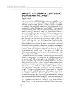 In Focus: International migration  2.4 CHANGES IN THE EMIGRATION RATES OF MEDICAL DOCTORS BETWEEN 2003 ANDJúlia Varga