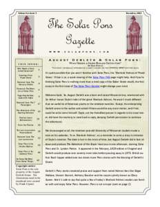 Volume 4.1—Issue 5  December, 2013 The Solar Pons Gazette