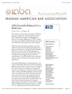 IABA Favorable Ruling in U.S. v. Banki Case:58 PM IABA Favorable Ruling in U.S. v. Banki Case