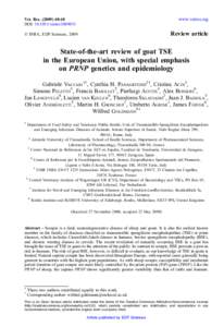State-of-the-art review of goat TSE  in the European Union, with special emphasis  on PRNP genetics and epidemiology