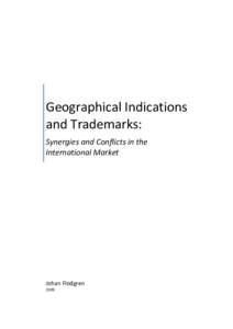 Geographical Indications and Trademarks: