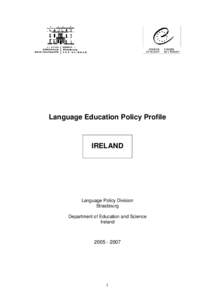 Language Education Policy Profile  IRELAND Language Policy Division Strasbourg