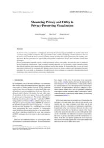 COMPUTER GRAPHICS forum  Volume), Number 0 pp. 1–13 Measuring Privacy and Utility in Privacy-Preserving Visualization
