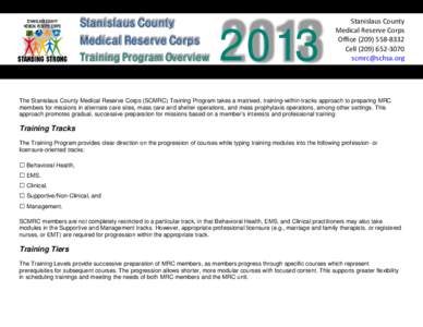 Stanislaus County Medical Reserve Corps Training Program Overview  2013