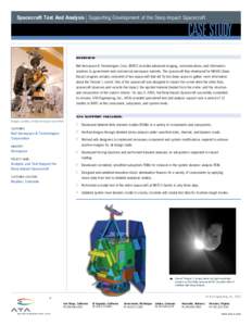 |  Spacecraft Test And Analysis Supporting Development of the Deep Impact Spacecraft Case Study
