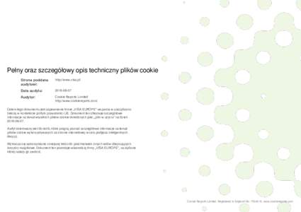 Pełny oraz szczegółowy opis techniczny plików cookie Strona poddana audytowi: http://www.visa.pl/