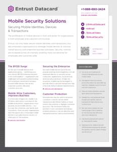 +entrust.com/mobile Mobile Security Solutions Securing Mobile Identities, Devices