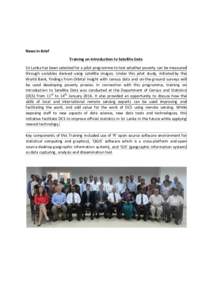         News in Brief  Training on Introduction to Satellite Data 