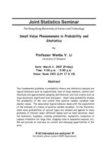 Science / Large deviations theory / Random variable / Probability theory / Central limit theorem / Probability distribution / Randomness / Pierre-Simon Laplace / Statistics / Mathematical analysis / Probability and statistics / Mathematics