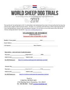 The next World Trial will be held inIt will be held in the Netherlands from Julyand will be the first time the trial has been staged outside the home nations. The ISDS, in co-operation with Erik Groot, will