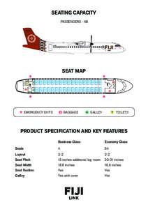 SEATING CAPACITY PASSENGERS - 68 SEAT MAP  EMERGENCY EXITS