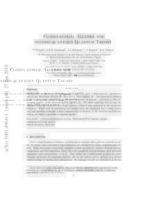 Combinatorial Algebra for second-quantized Quantum Theory P. Blasiaka , G.H.E. Duchampb , A.I. Solomonc,d , A. Horzelaa , K.A. Pensonc a H.  Niewodnicza´