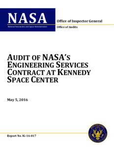 Government of the United States / General Services Administration / Government procurement in the United States / IDIQ / Cost-plus contract / NASA / Office of Inspector General