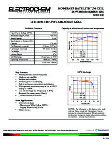 Moderate Rate Lithium Cell - Size CC