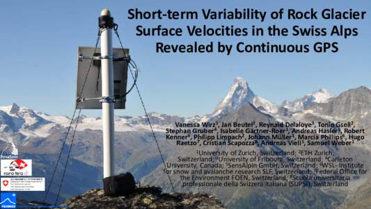 Short-term Variability of Rock Glacier Surface Velocities in the Swiss Alps revealed by Continuous GPS