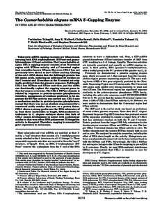 THE JOURNAL OF BIOLOGICAL CHEMISTRY © 2003 by The American Society for Biochemistry and Molecular Biology, Inc. Vol. 278, No. 16, Issue of April 18, pp[removed] –14184, 2003 Printed in U.S.A.