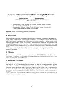 Genome-wide distribution of bilin-binding GAF domains Shinobu Okamoto1  Masayuki Ohmori2 