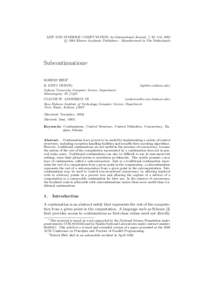 LISP AND SYMBOLIC COMPUTATION: An International Journal, 7, 83–110, 1994 c 1994 Kluwer Academic Publishers – Manufactured in The Netherlands Subcontinuations∗ ROBERT HIEB†