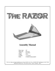 Assembly Manual Wing Span Wing Area Airfoil Weight Loading