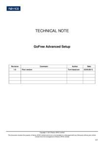 TECHNICAL NOTE  GoFree Advanced Setup Revision 1.0