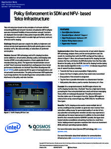 Application Note Intel® Architecture Processors Qosmos* DPI Technology Policy Enforcement in SDN and NFV- based Telco Infrastructure