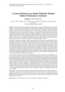 A Generic Phased Array Radar Model for detailed radar performance assessment