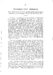 27  INTRODUCTORY ADDRESS By A Hutcheson, F S.A. (Scot.), President of the Section, read at  First Meeting of Archmologmal Section, 6th November, 1912.