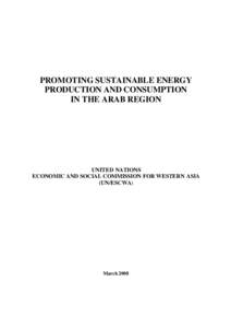 PROMOTING SUSTAINABLE ENERGY PRODUCTION AND CONSUMPTION IN THE ARAB REGION UNITED NATIONS ECONOMIC AND SOCIAL COMMISSION FOR WESTERN ASIA
