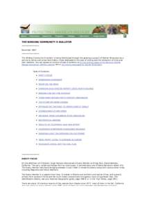 THE BIRDING COMMUNITY E-BULLETIN *************** November 2007 *************** This Birding Community E-bulletin is being distributed through the generous support of Steiner Binoculars as a service to active and concerne