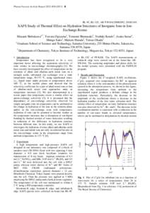 Photon Factory Activity Report 2012 #B  BL-9C, BL-12C, AR-NW10A/2008G092, 2010G104 XAFS Study of Thermal Effect on Hydration Structures of Inorganic Ions in IonExchange Resins Masami Shibukawa1,*, Yawara Ogiyam