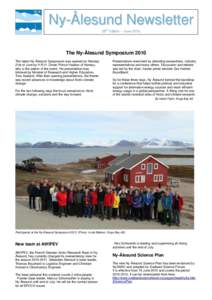 Ny-Ålesund Newsletter th 26th Edition – JuneThe Ny-Ålesund Symposium 2010