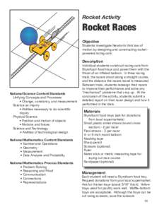 Rocket Activity  Rocket Races Objective