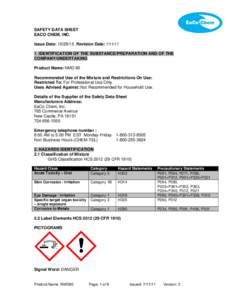 SAFETY DATA SHEET EACO CHEM, INC. Issue Date: Revision Date: IDENTIFICATION OF THE SUBSTANCE/PREPARATION AND OF THE COMPANY/UNDERTAKING Product Name: NMD 80