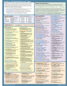 OpenGL 4.1 API Quick Reference Card - Page 1 OpenGL® is the only cross-platform graphics API that enables developers of software for PC, workstation, and supercomputing hardware to create high-performance, visuallycompe