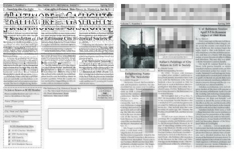 Volume 7, Number 1  Turning On Gaslight (Continued from Page 1) and 27th streets, went to Roland Park Jr. High School, Eastern for part of her high
