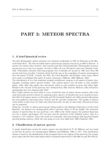 Part 3: Meteor Spectra  37 PART 3: METEOR SPECTRA