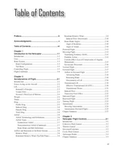 Helicopter Flying Handbook Table of Contents